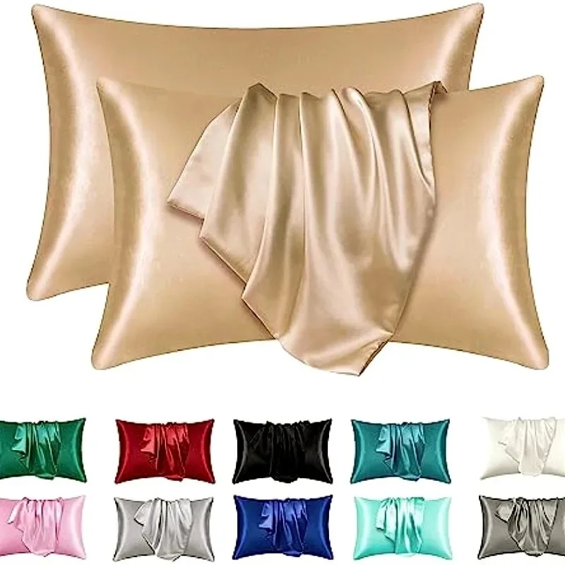 Satin Silk Pillowcase Hair Skin - Satin-Seidenkissenbezug für Haar und Haut, Korallen-Kissenbezüge
