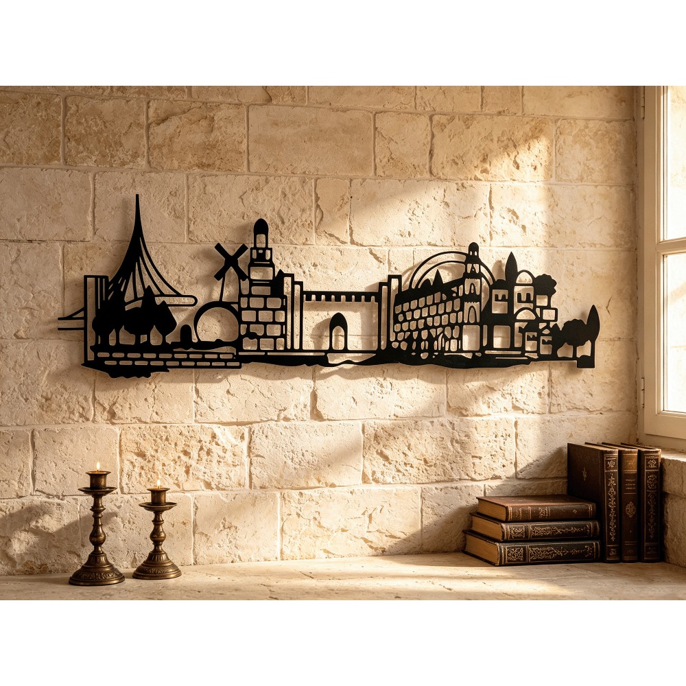 Home Decor - CIFBUY Metall-Wandkunst Jerusalem Skyline Dekor Vintage
