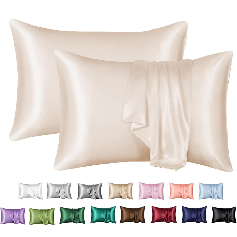 Satin Silk Pillowcase Hair Skin - 2er-Pack Satin-Kissenbezüge für Haare und Haut,