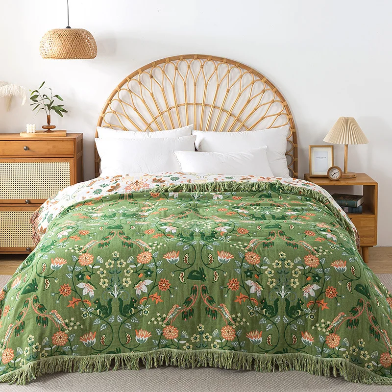 Muslin Cotton Bedspread - Reine Baumwolldecke aus Musselin mit gewebten