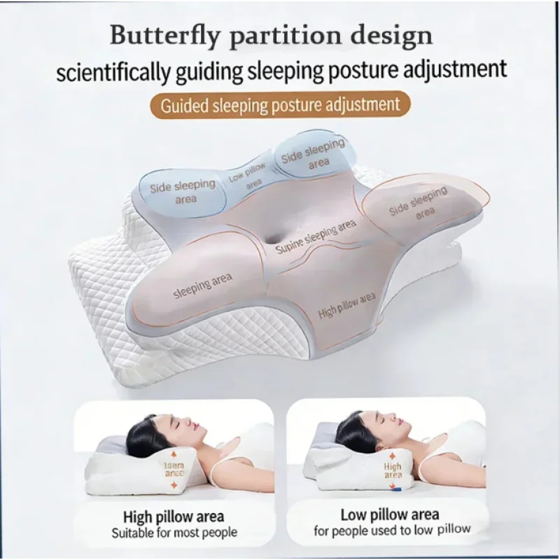 Memory Foam Orthopedic Pillow Neck Pain - Atmungsaktives Kühlendes Memory-Schaum Nackenkissen Sommer Orthopädisches