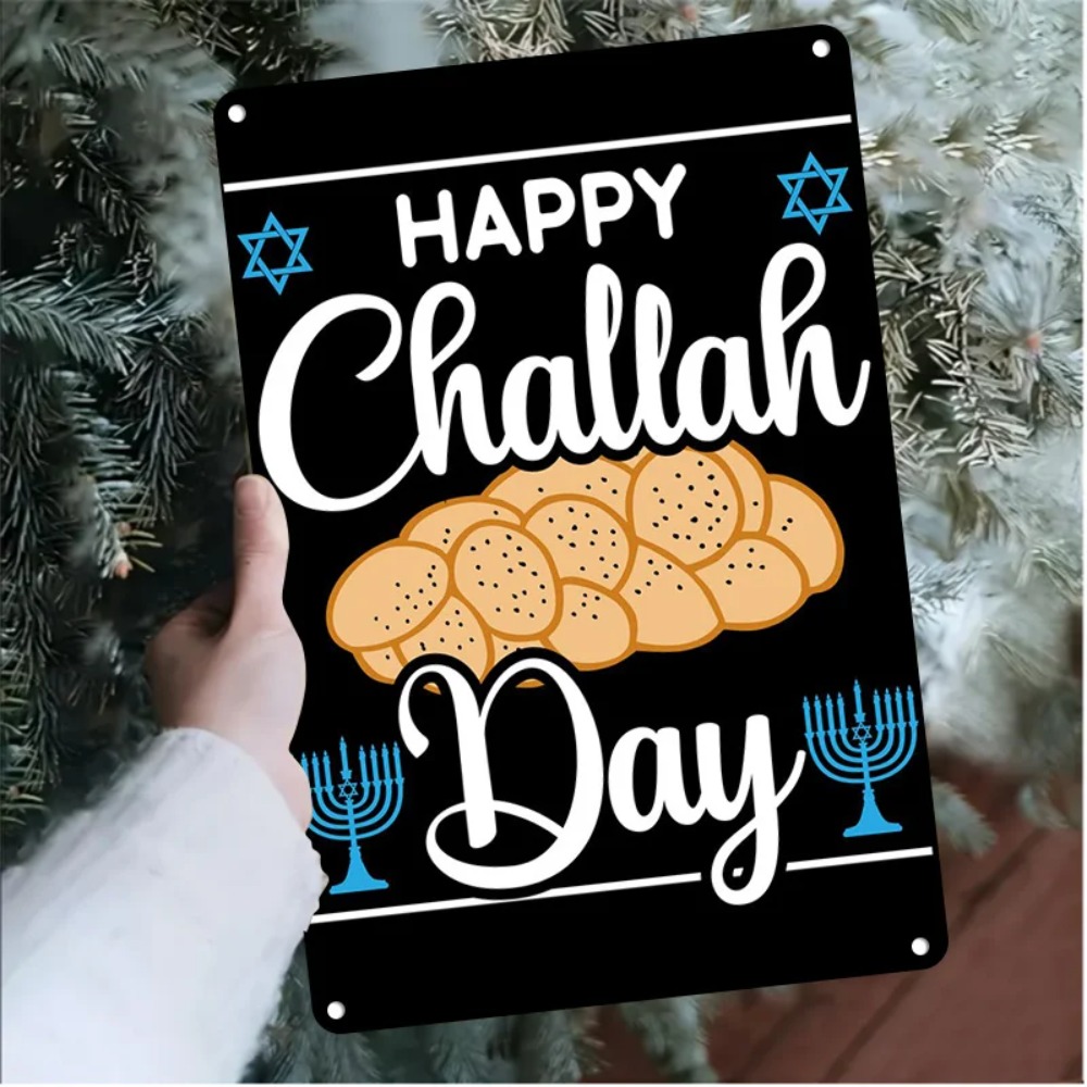 Kitchen - CIFBUY Retro „Happy Challah Day“ Menorah