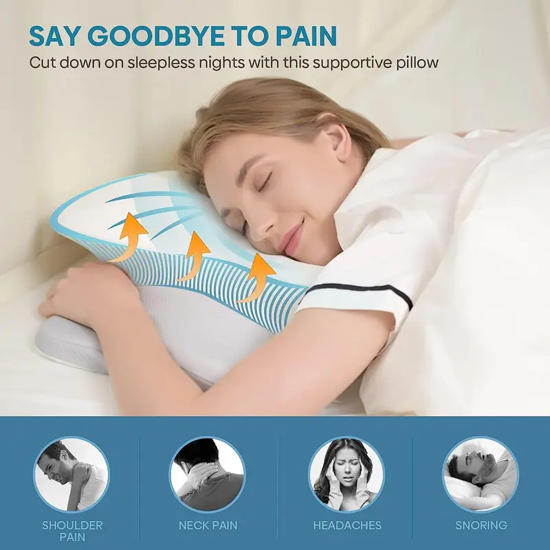 Memory Foam Orthopedic Pillow Neck Pain - Geruchsneutrales orthopädisches Kissen für Nacken- und
