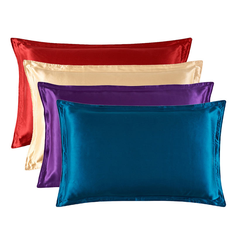 Satin Silk Pillowcase Hair Skin - 48x74cm Kissenbezug Patchwork Solid One Side