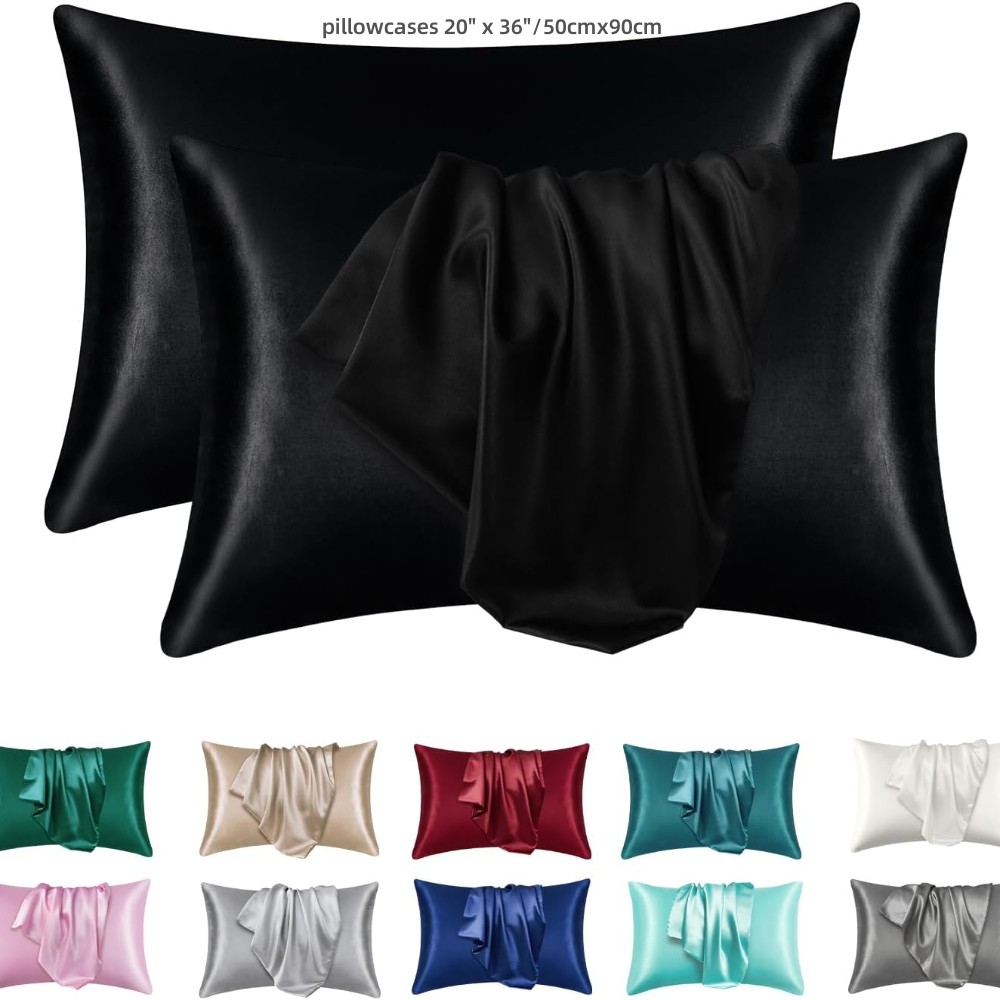 Satin Silk Pillowcase Hair Skin - 2er-Pack Satin-Kissenbezüge für Haare und Haut,