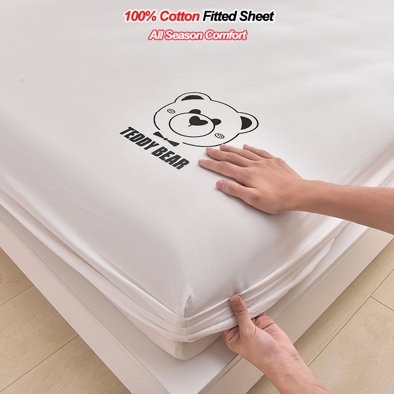 Fitted Bed Sheets Deep Pocket - 100% Baumwolle Spannbettlaken 28cm Tiefe Tasche