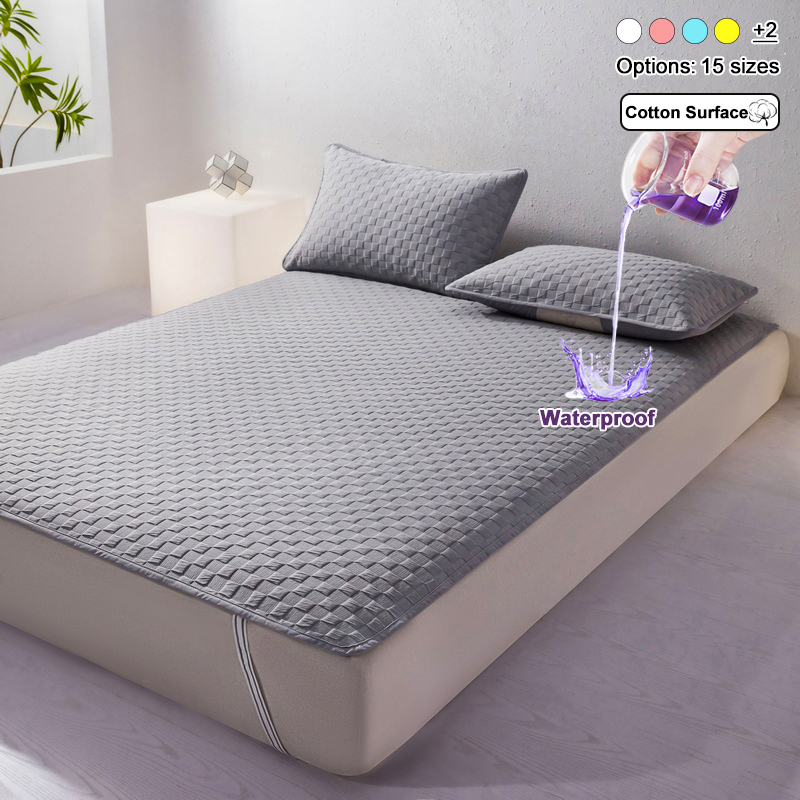 Waterproof Mattress Protector Breathable - Wasserdichter Matratzenbezug mit 4 elastischen Eckschnüren,