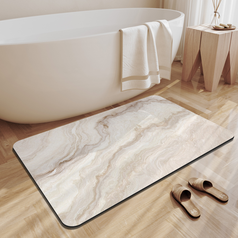 Quick Dry Diatomite Bath Mat - Kieselgur-Erde-Badematte, Badezimmer, saugfähige Fußmatten, rutschfeste Duschunterlage,