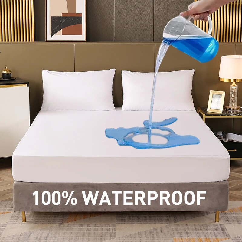 Waterproof Mattress Protector Breathable - Wasserdichte Spannbettlaken Bettwäsche Abdeckung Betttuch Einfarbig