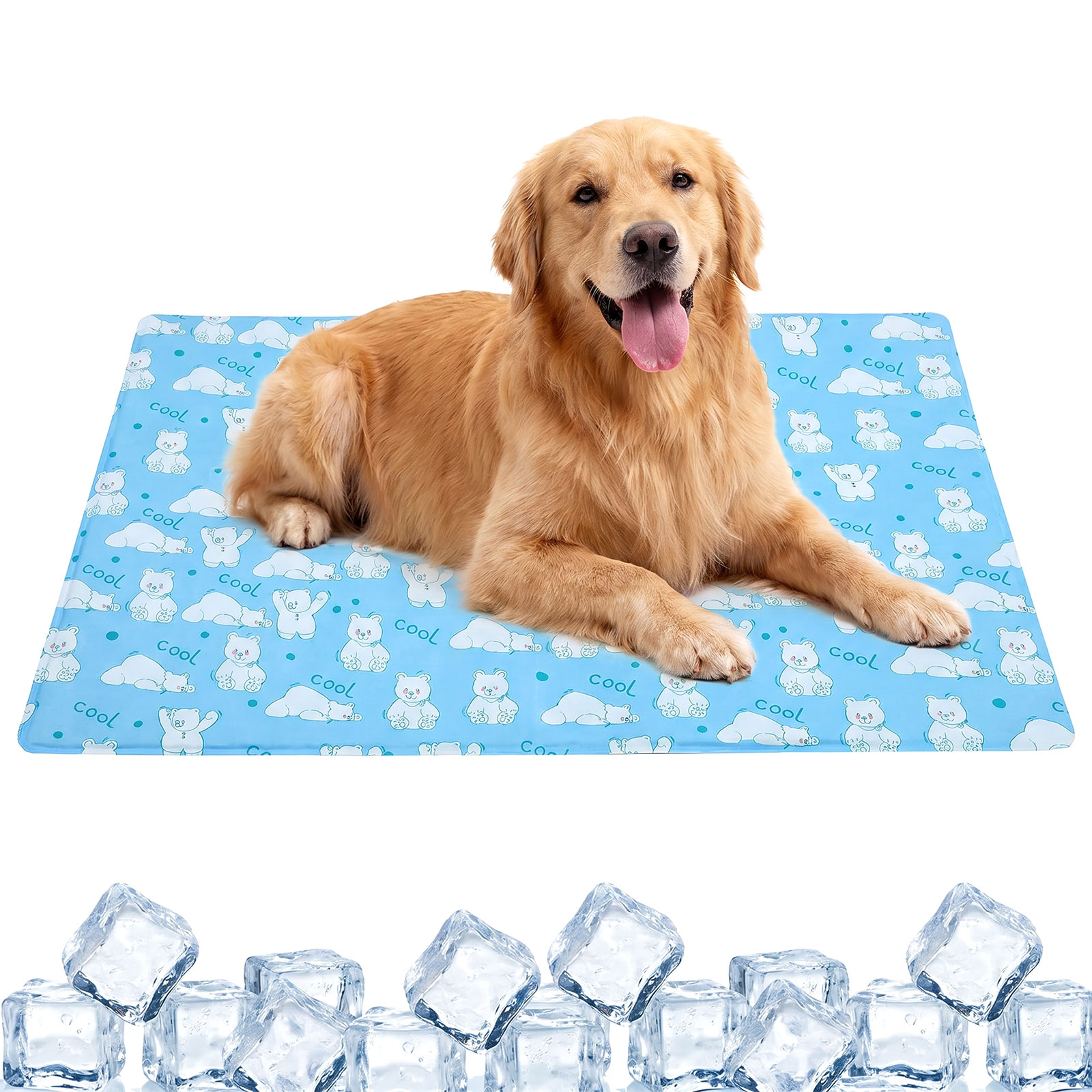 Cooling Blanket Hot Sleepers - Selbstkühlende Hundematte mit Eisgel, Selbstbefüllbare Wassermatte,