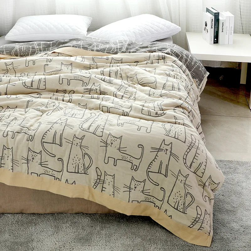 Muslin Cotton Bedspread - Wasart reine Baumwolle Twel Musselin Stepp