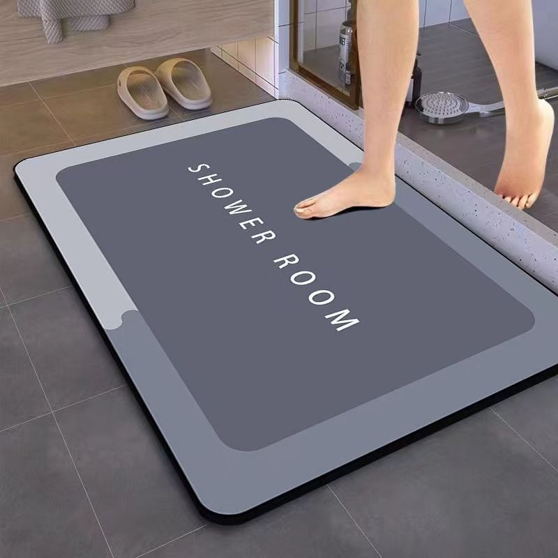 Quick Dry Diatomite Bath Mat - Diatomit-Erd-Badematte, rutschfest, saugfähig, schnell trocknend, Fußteppich,