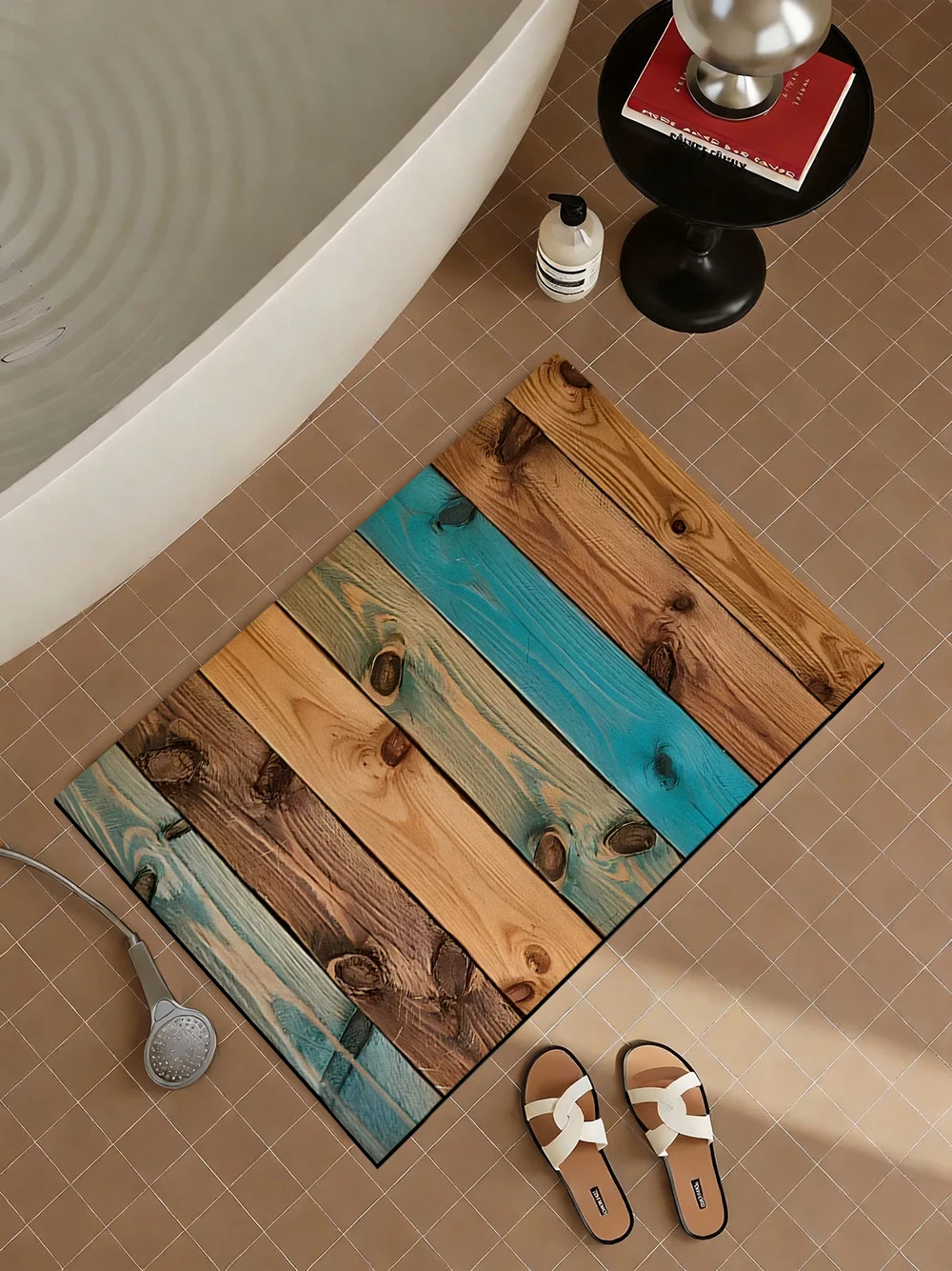 Quick Dry Diatomite Bath Mat - Vintage Badematte aus recyceltem Holz und