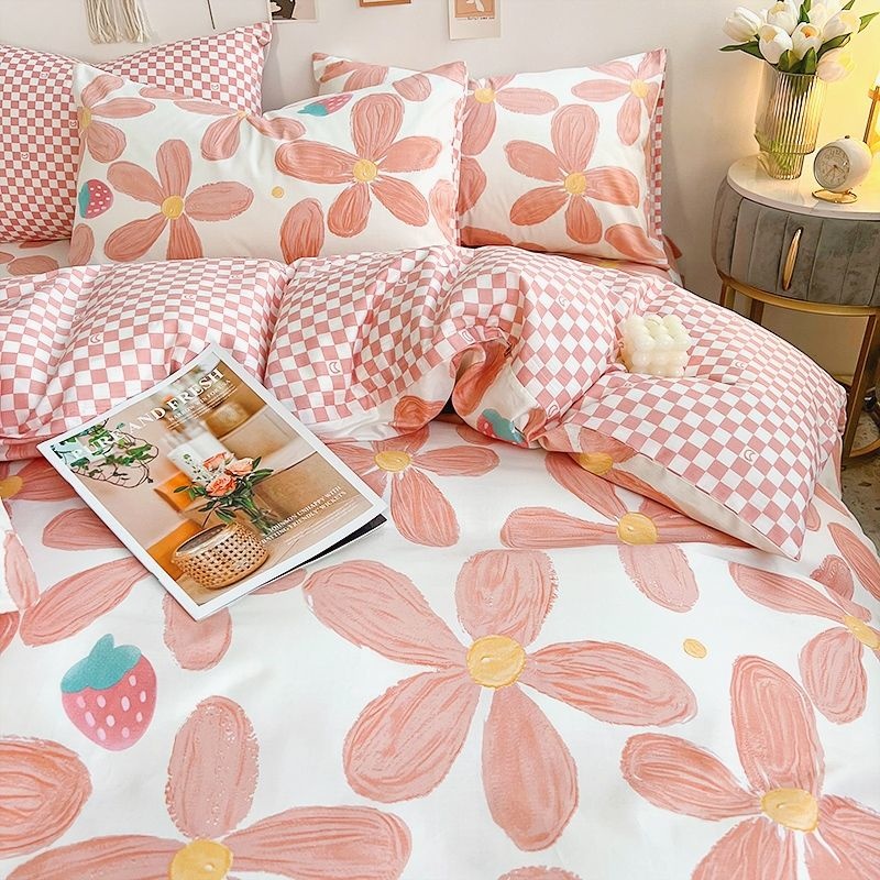 Ins rosa Blumen Bettwäsche Set – Aesthetic Floral Duvet Cover Bewertung und Preis