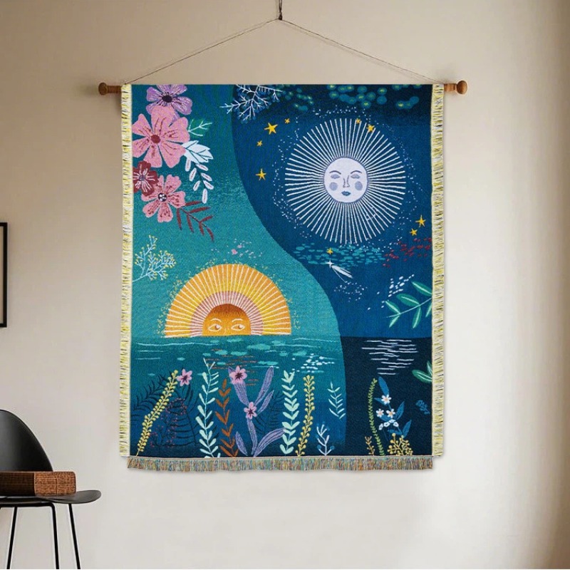 Himmelschöner Sonne-Mond Geweb – Boho Throw Blanket Fringe Bewertung und Preis