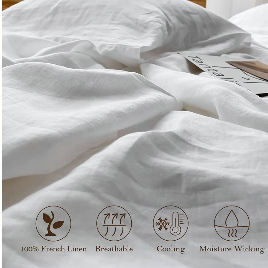 100% Leinen-Bettwäsche-Set, Qu – Fitted Bed Sheets Deep Pocket Bewertung und Preis