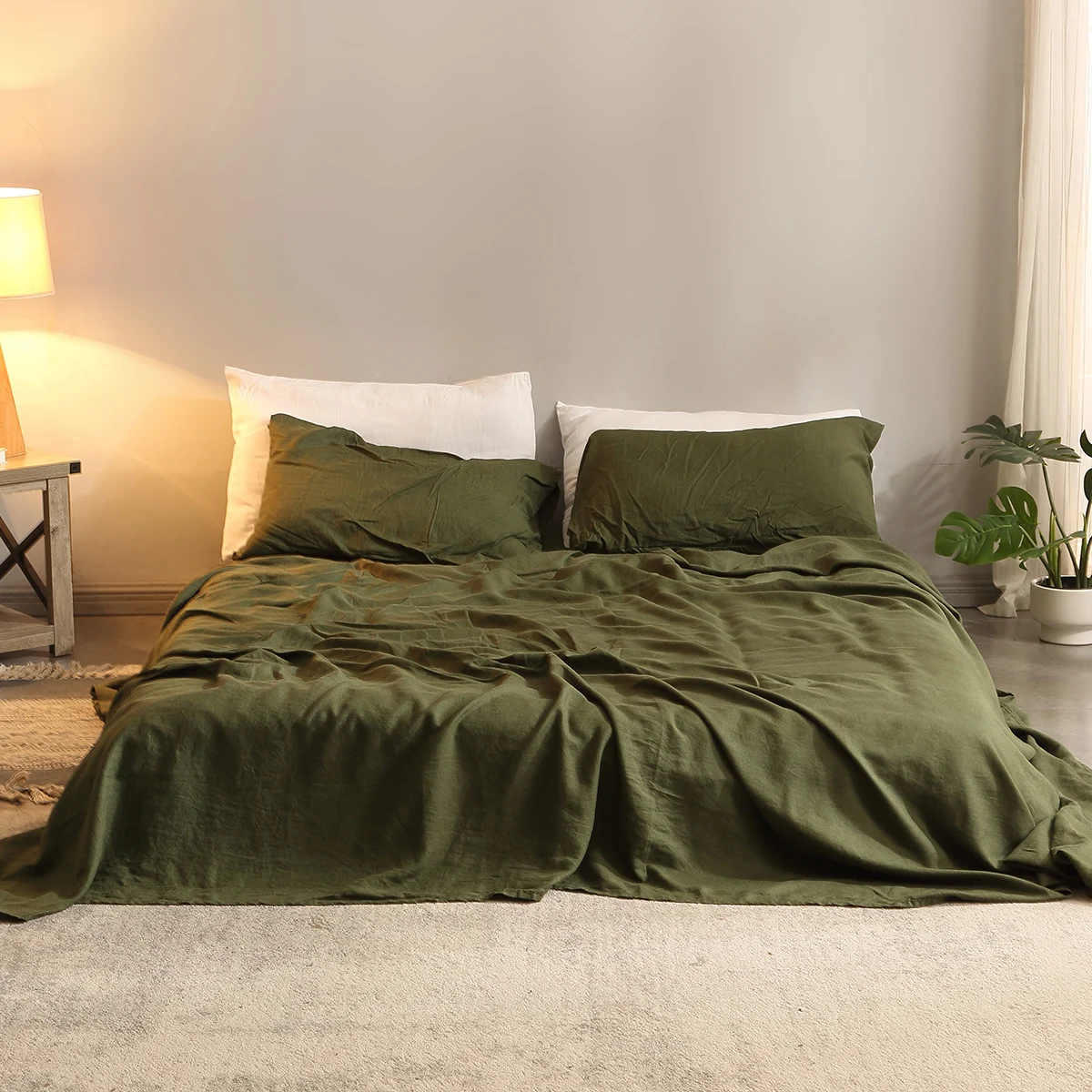 Bettlaken-Set 4-teiliges Bettw – Fitted Bed Sheets Deep Pocket Bewertung und Preis