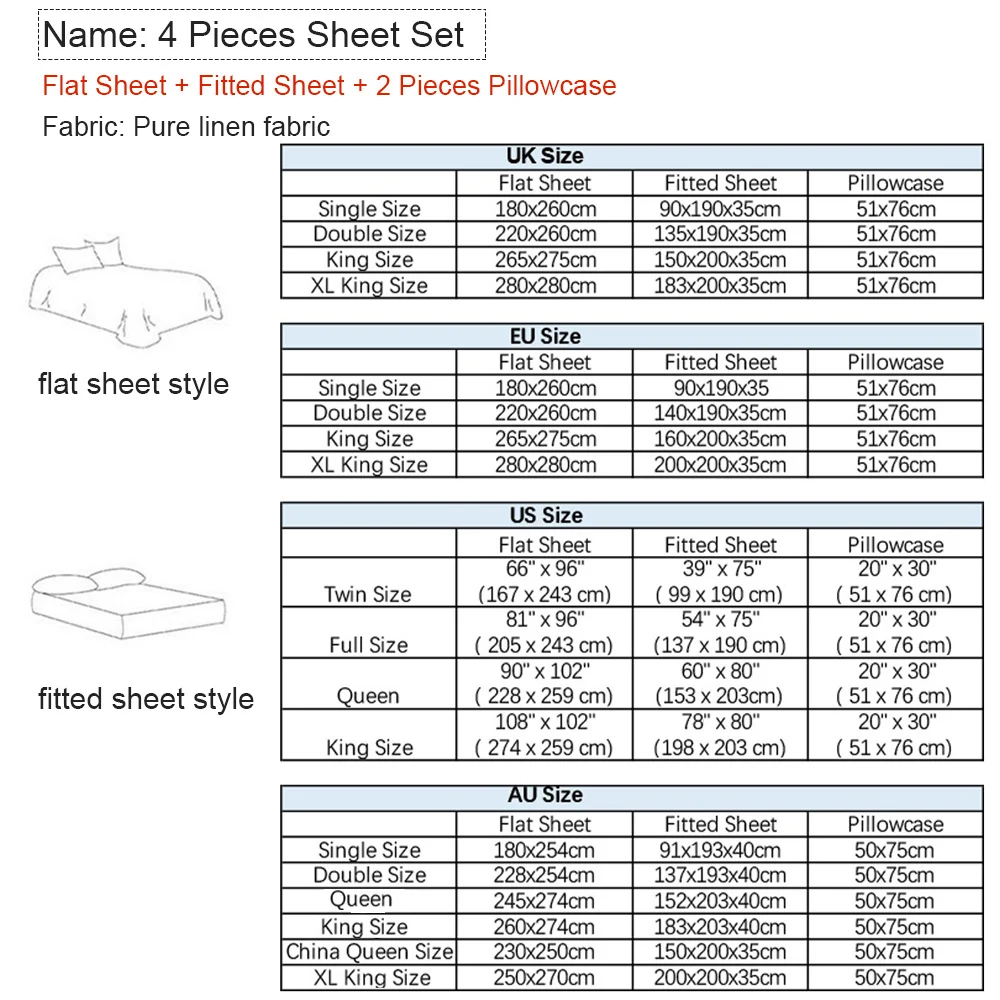 Bettlaken-Set 4-teiliges Bettw – Fitted Bed Sheets Deep Pocket Bewertung und Preis
